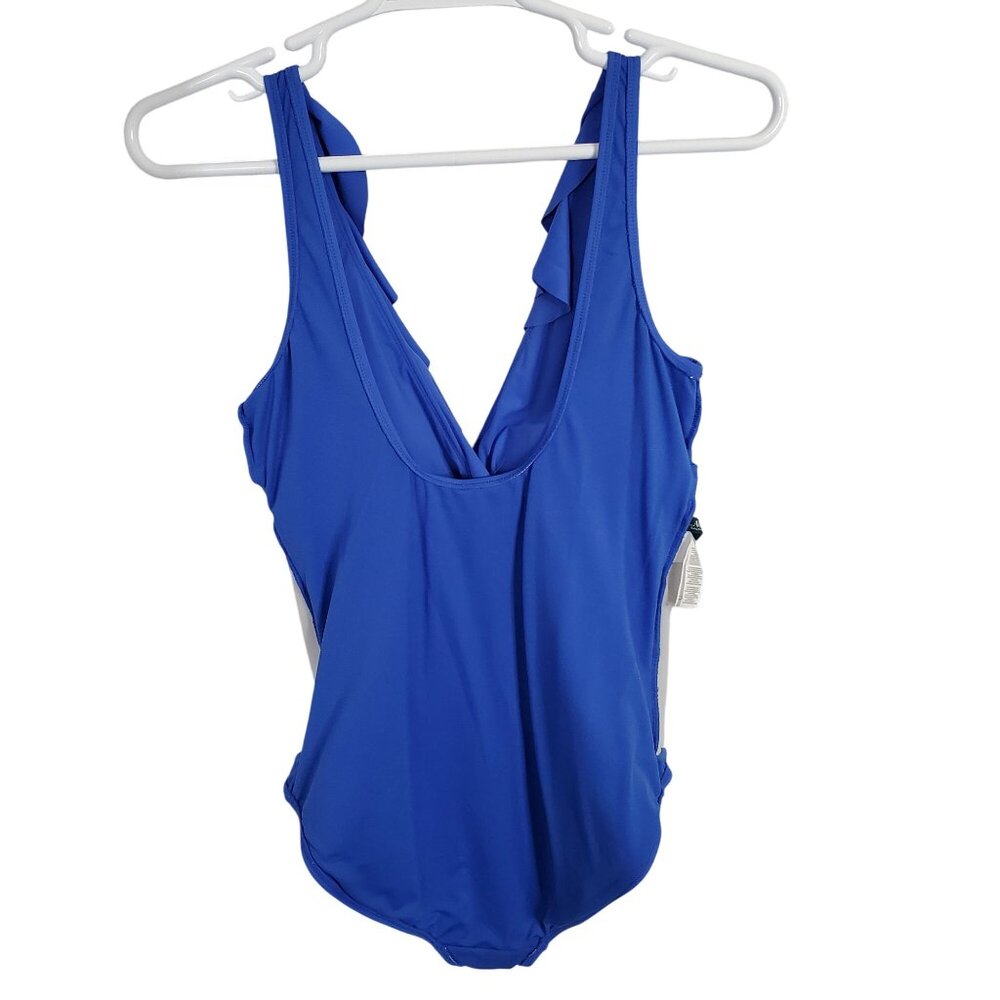 LRL Ralph Lauren Size 16 Swimsuit Bathing Suit One Piece Underwire Ruffle Front - Picture 10 of 13